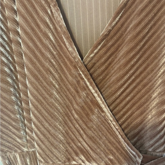 Baltic Born | Andi Ribbed Velvet Wrap Dress in Champagne - Picture 5 of 7